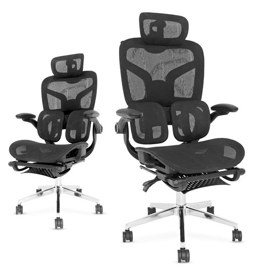 Cadeira Ergonômica EMPABE - Encosto Ajustável, Rede Mesh, Rodízios Forte ≤150kg,Preto